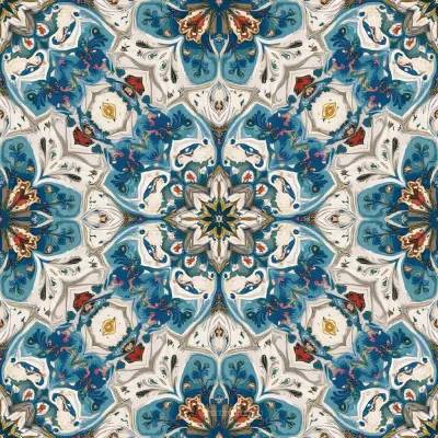 Geometrik Çiçekli Tekstil Deseni: Yumuşak Nötr Tonlarda Kar Tılsımlı Motifler