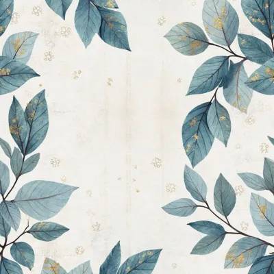  Yapraklar ve Geometrik Şekiller Tekstil Deseni – Yaprak ve Altıgen Motifi Nötr Gri Tonlar