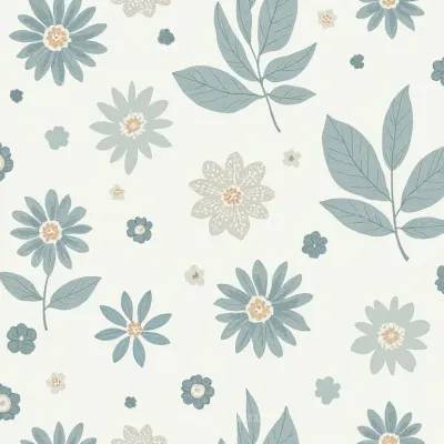 Tekstil Deseni: Yapraklar ve Geometrik Şekiller – Mandala ve Altıgen Motifi