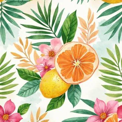 Tropical Vibrant Pattern – Leaves, Floral Mandala Print for Fabrics