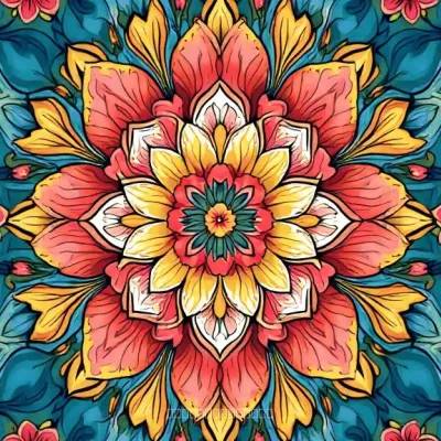 Çiçek Aksentuasyonlu Mandala Deseni – Derin Nötr Tonlarda İnce Tekstil Tasarımı
