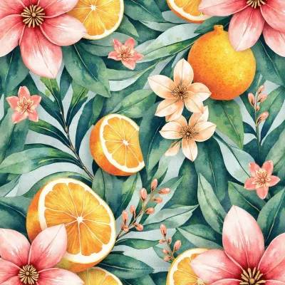 Düğümlü Geometrik Çiçek Deseni | Yapraklar ve Mandala Motifi Tekstil Baskısı