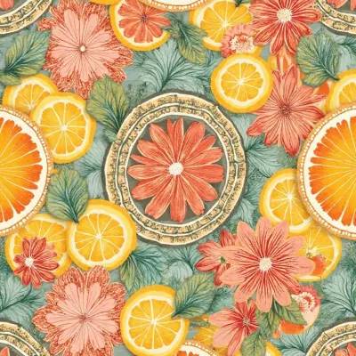Abstract Luxury Mandala Textile Pattern – Premium Fabrics in Golden Hues