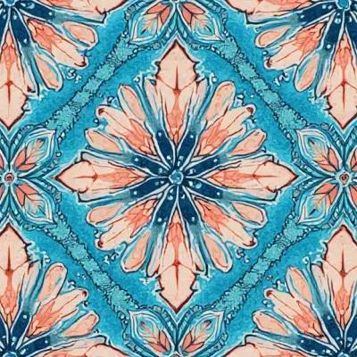 Kar Tanesi Altıgen Desenli Tekstil Deseni – Sıcak Kremsi Tonlarda Zarif Kar Tanesi ve Altıgen Motifi