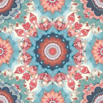 Mandala Pattern with Floral Accents – Textile Design Motif