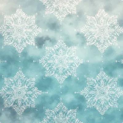 Abstract Luxury Textile Pattern: Snowflake & Hexagon Motifs in Soft RGB Tones