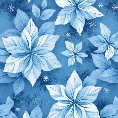 Soyut Lüks Doku Deseni: Yapraklar ve Kar Kristali Geometrik Motif