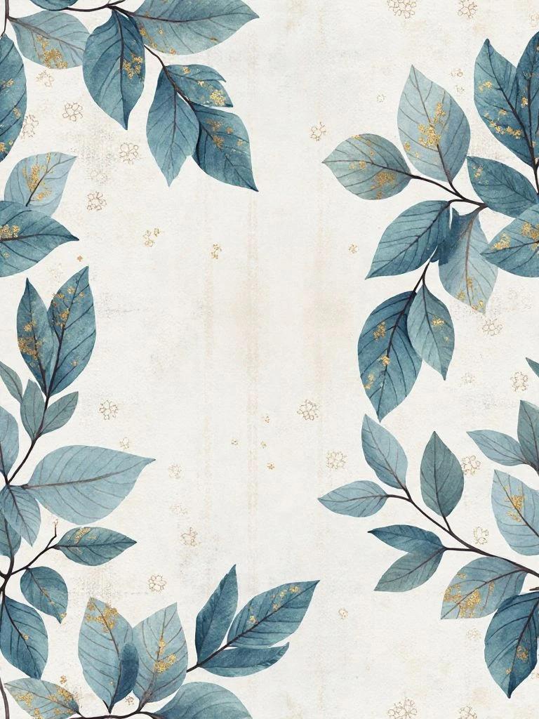  Yapraklar ve Geometrik Şekiller Tekstil Deseni – Yaprak ve Altıgen Motifi Nötr Gri Tonlar