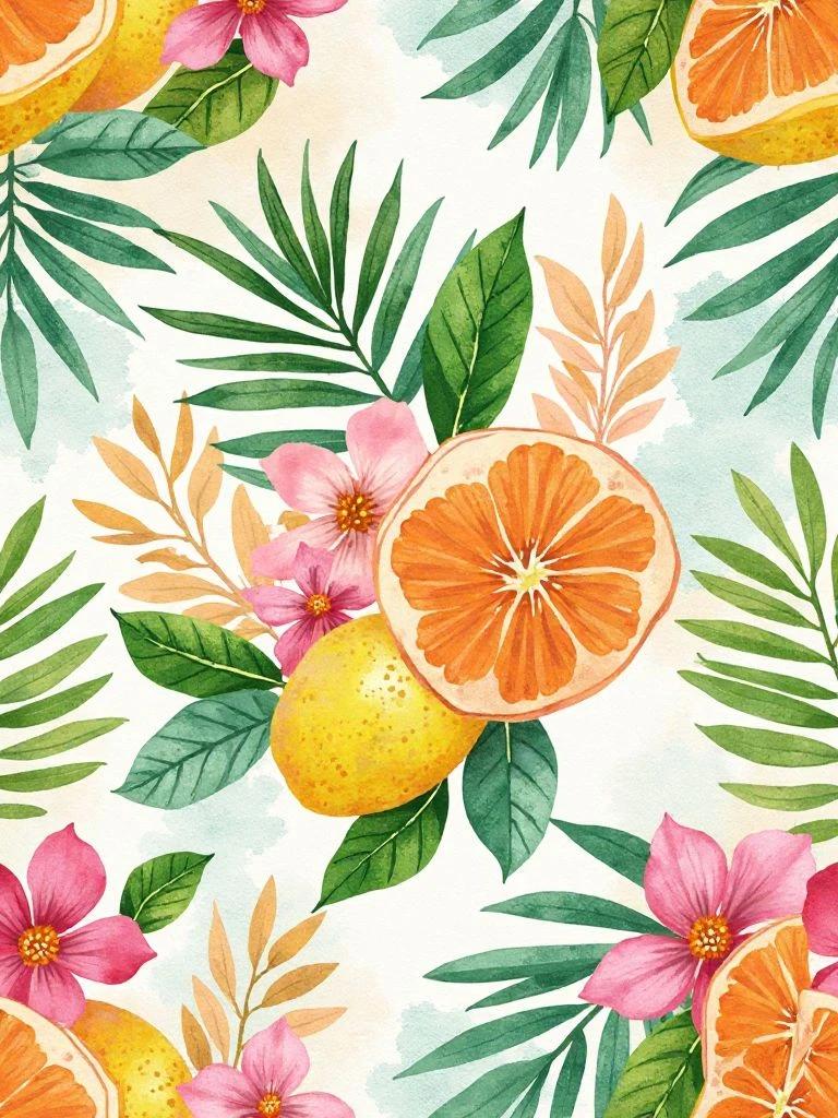 Tropical Vibrant Pattern – Leaves, Floral Mandala Print for Fabrics