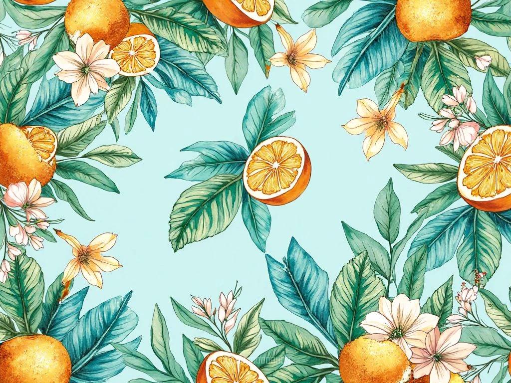 Tropikal Canlı Desen: Yapraklar ve Mandala – Yumuşak Çift Taraflı Tekstil Tasarımı
