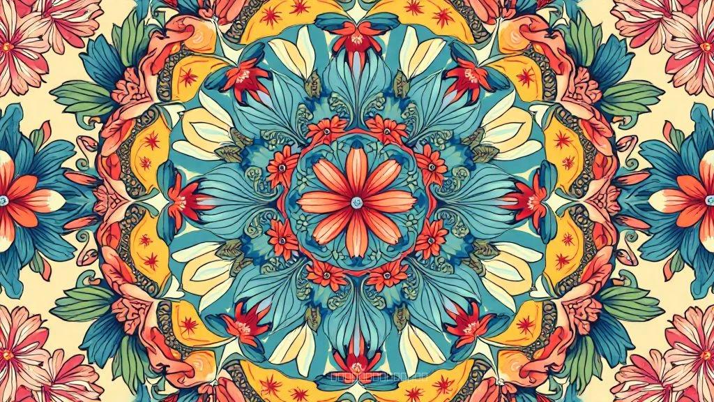 Çiçekli Mandala Desenli Kumaş Tasarımı – Şık Tekstiller İçin